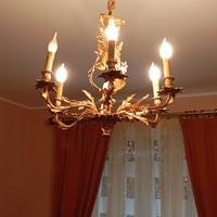 lampadario vintage anni 90 ottone bagno oro