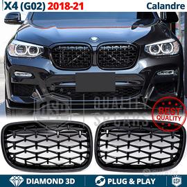 GRIGLIE Anteriori per BMW X4 G02 18-21 Nero Lucido