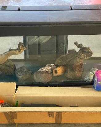 Acquario completo..110cm x 40cm x 55cm H