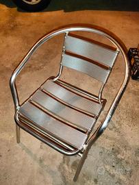 set 4 Sedie Alluminio da Esterno/Bar 