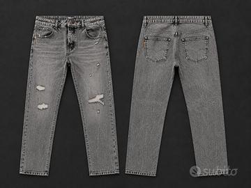 jeans uomo Warren Webber nero grigio con strappi 