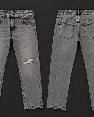 jeans uomo Warren Webber nero grigio con strappi 
