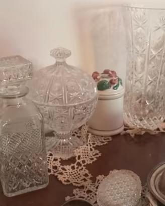Collezione vintage di cristallo e vetro molato
