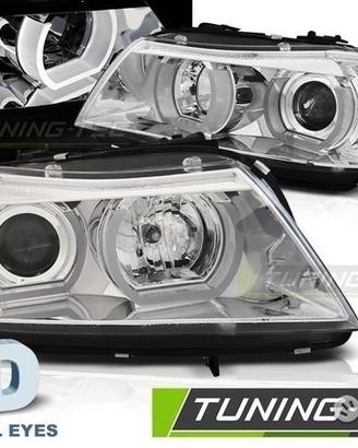 Fari 3D Angel Eyes BMW Serie 3 E90/91 05-08 Chrome