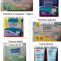 Materiale sanitario nuovo – pannoloni, traverse e