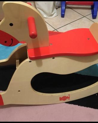 LELIN Cavallo a dondolo classico in Legno