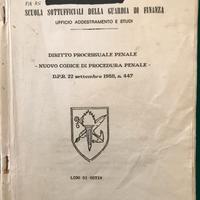 sinossi diritto processuale penale G.di F. 1989-90