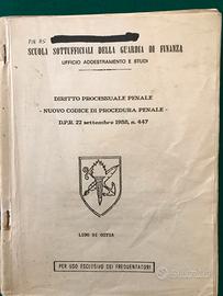 sinossi diritto processuale penale G.di F. 1989-90