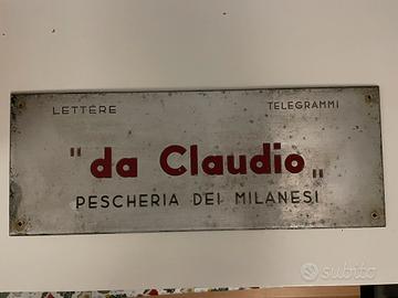 Insegna storica Milano Pescheria da Claudio
