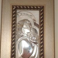 Quadro argento Madonna con bambino