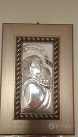 Quadro argento Madonna con bambino
