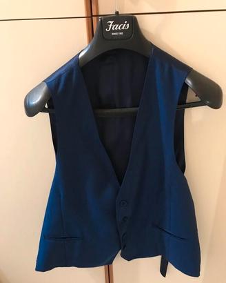 vestito blu marca Facis completo di gilet