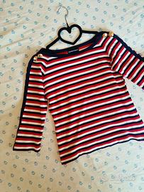 EMPORIO ARMANI maglia donna a righe marinara XS S
