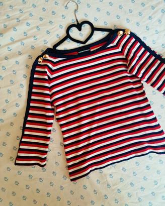 EMPORIO ARMANI maglia donna a righe marinara XS S