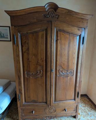 Armadio Guardaroba Rustico in Legno Massello