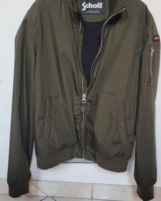 Schott NYC Kenny Khaki verde con zip