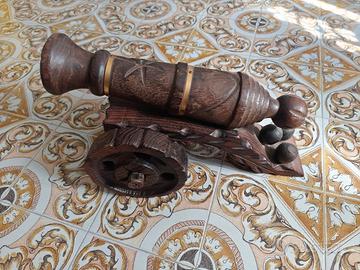 cannone decorativo intagliato vintage 