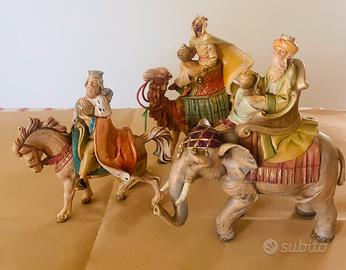 PRESEPIO FONTANINI - I TRE RE MAGI, DIPINTI A MANO