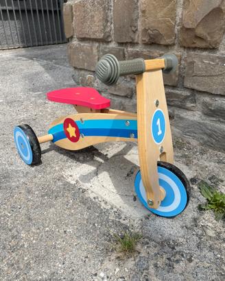 Triciclo primi passi in legno