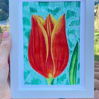 Dipinto su carta con matita acquerellata