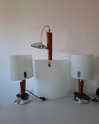 Lampadario sospensione + 2 Abat-jour
