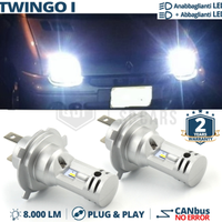 Lampadine LED H4 per RENAULT TWINGO 1 Luce Bianca