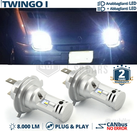 Lampadine LED H4 per RENAULT TWINGO 1 Luce Bianca