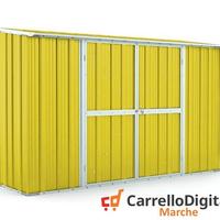 Casetta in lamiera per esterno 307x100cm giallo