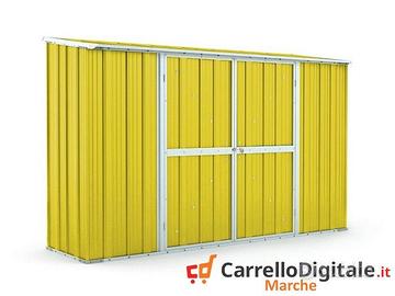 Casetta in lamiera per esterno 307x100cm giallo