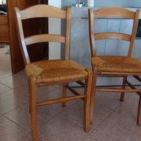 SEDIE in legno con seduta impagliata