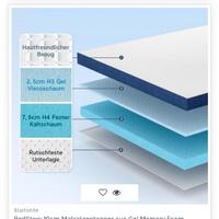 Topper per materasso 90x200 alto 10 cm