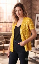 Cardigan giallo con paillettes Sete di Jaipur, М