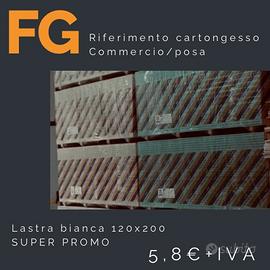 Lastra cartongesso bianca 120x200