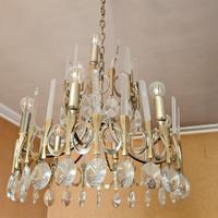 Coppia lampadari Sciolari cristallo ed acciaio