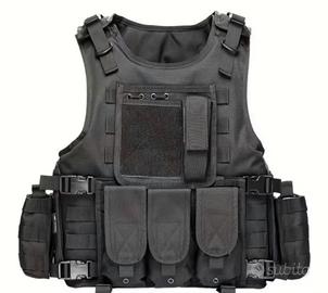 Gilet Tattico Militare MOLLE - Nuovo Nero