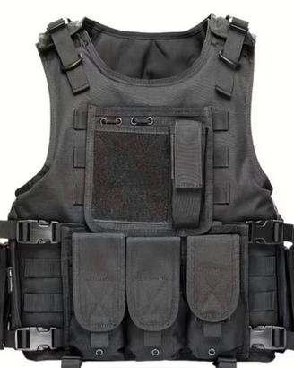 Gilet Tattico Militare MOLLE - Nuovo Nero