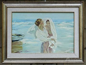 Uscita dal bagno (Olio su tela)