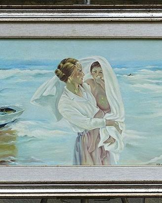 Uscita dal bagno (Olio su tela)