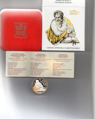 Moneta Vaticano 2024 in argento -oro S. Bartolomeo