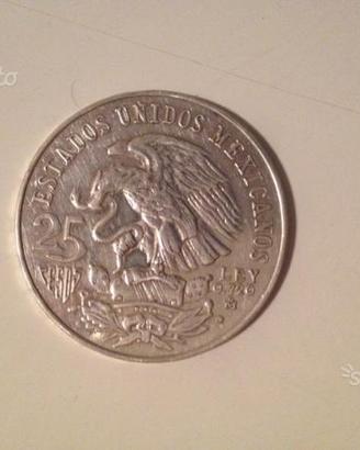 Moneta argento 25 pesos messicani