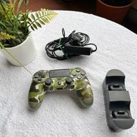 Controller ps4 verde militare + Base di Ricarica