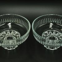 Coppia coppette vintage in vetro molato