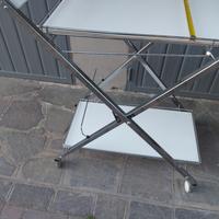 carrellino portavivande legno bianco richiudibile