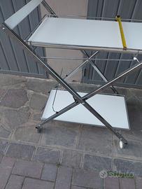 carrellino portavivande legno bianco richiudibile