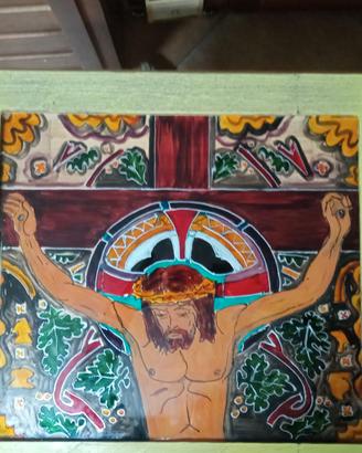 opera su vetro CRISTO IN CROCE