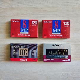 Cassette Video8 Sony lotto 4 pezzi MP120 Metal MP
