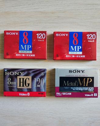 Cassette Video8 Sony lotto 4 pezzi MP120 Metal MP