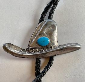 Cravattino texano cuoio - Cappello texano con pie