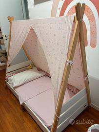 Letto Montessori PICCI SCOUT + materasso + tenda