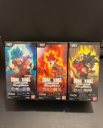 DRAGON BALL Lotto 3 Booster Box Jap FB01-FB02-FB03